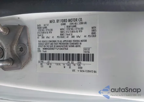 2018 Ford Transit Connect Xl z USA, uszkodzony, nr VIN NM0GE9E77J1343763